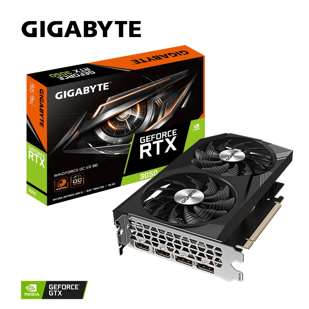 Видеокарта Gigabyte RTX 3050 WINDFORCE OC V2 8G (GV-N3050WF2OCV2-8GD)