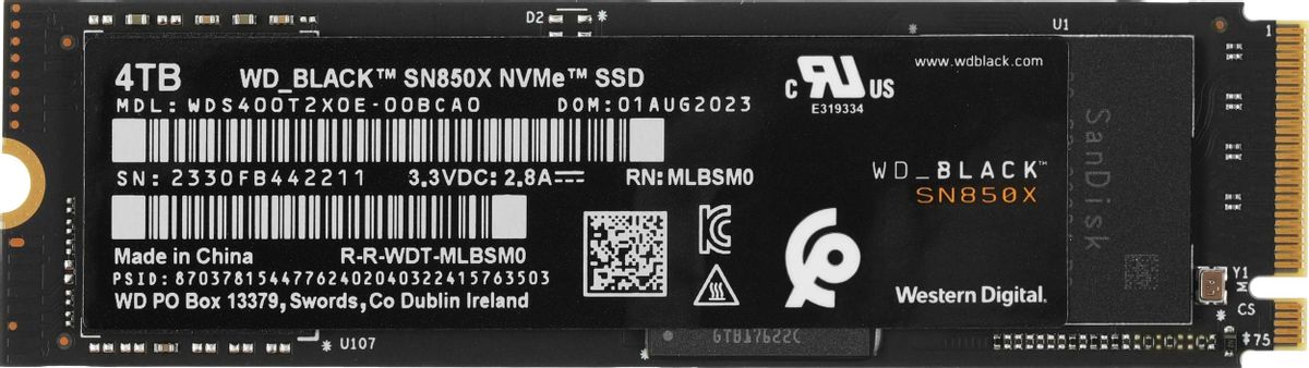 Жесткий диск SSD 4Tb Western Digital Black SN850X (WDS400T2X0E)