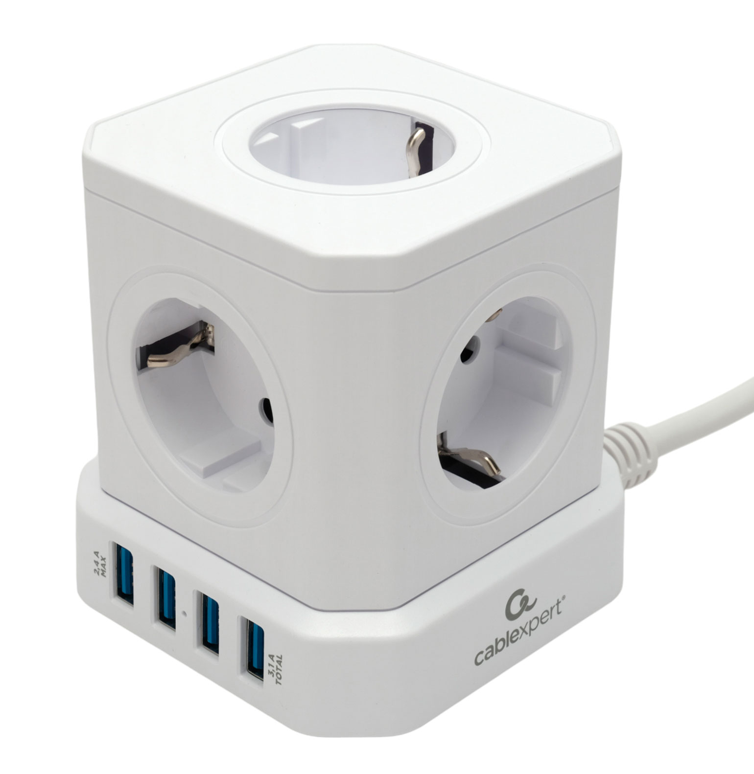 Сетевой фильтр Cablexpert Tower TWR-5-U4-W-3