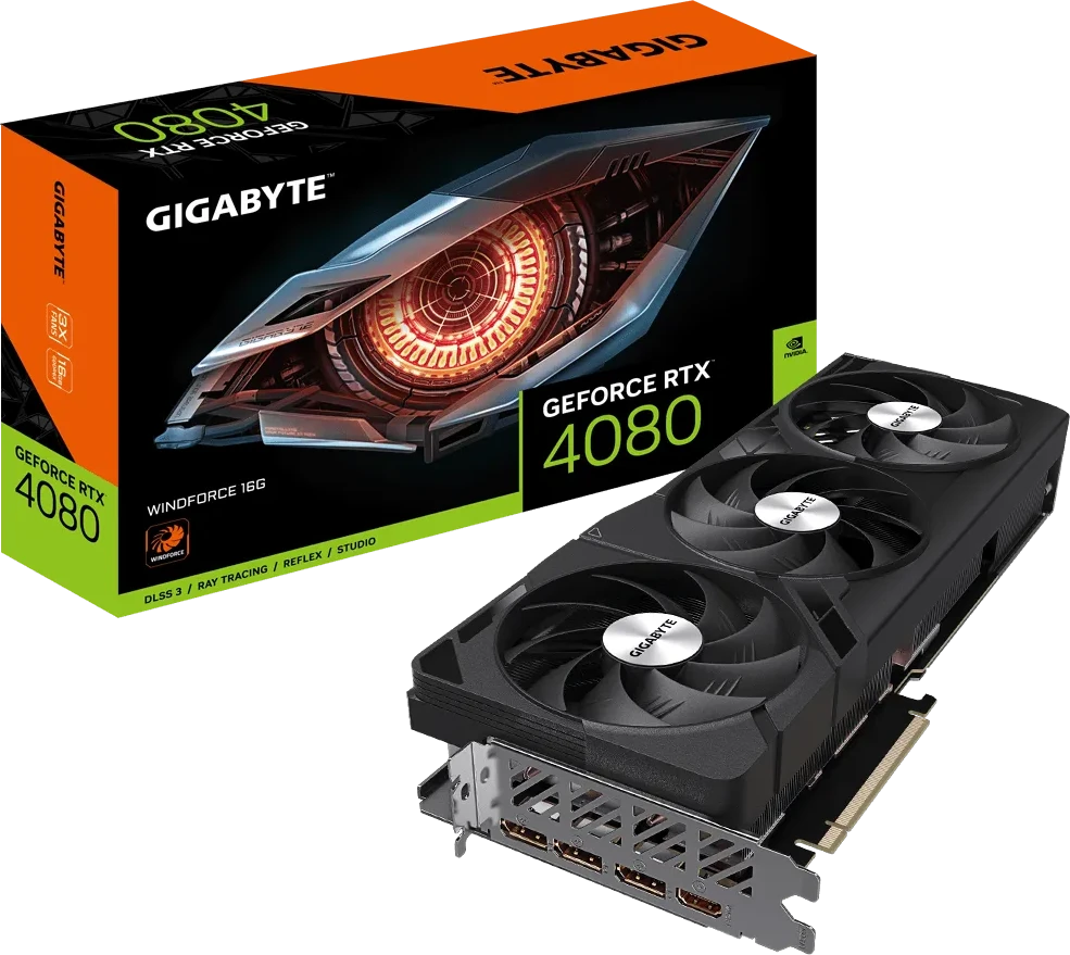 Видеокарта Gigabyte RTX 4080 Windforce 16Gb (GV-N4080WF3-16GD)