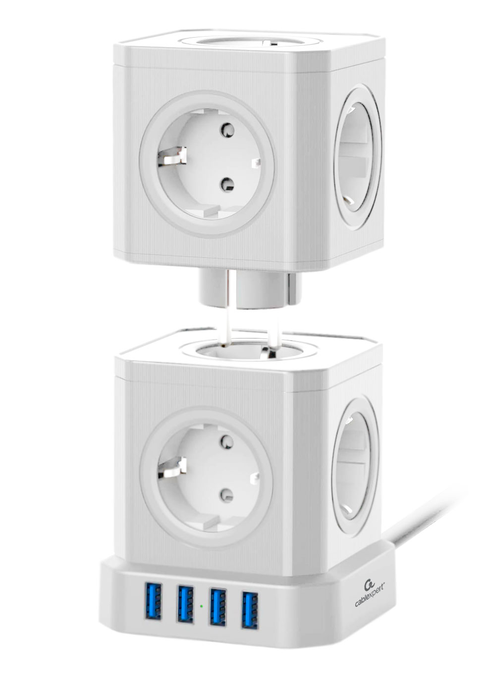 Сетевой фильтр Cablexpert Tower TWR-9-U4-W-2