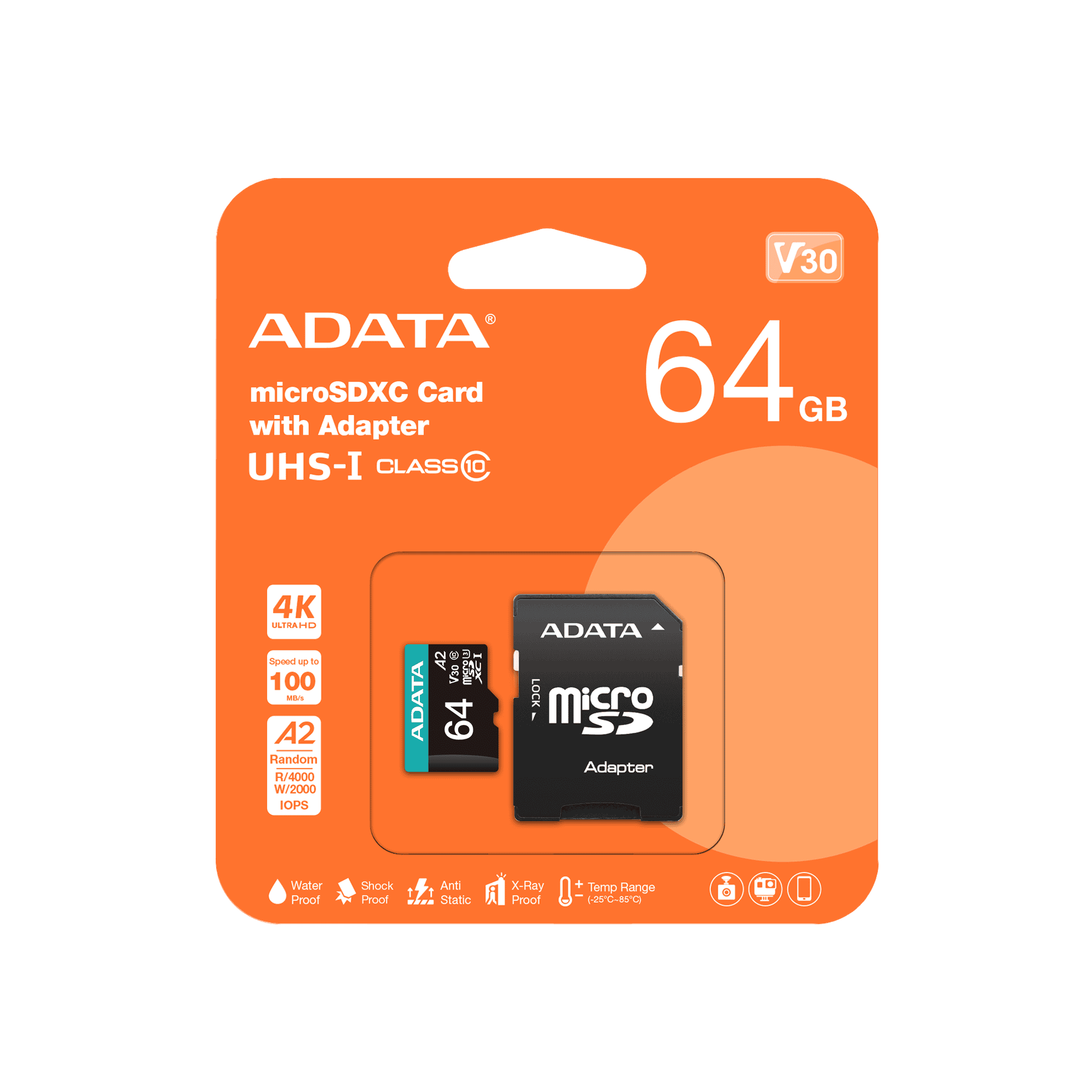 Карта памяти 64Gb A-DATA Premier Pro (AUSDX64GUI3V30SA2-RA1)