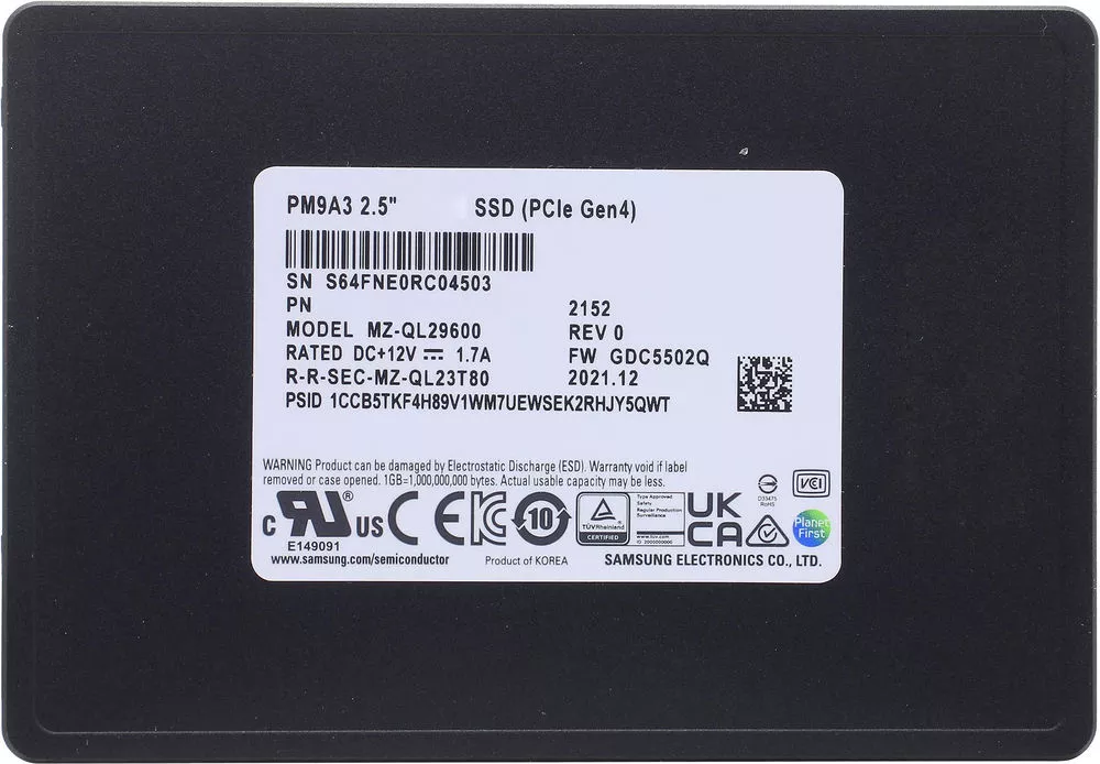 Жесткий диск SSD 7.68Tb Samsung PM9A3 (MZQL27T6HBLA-00A07)