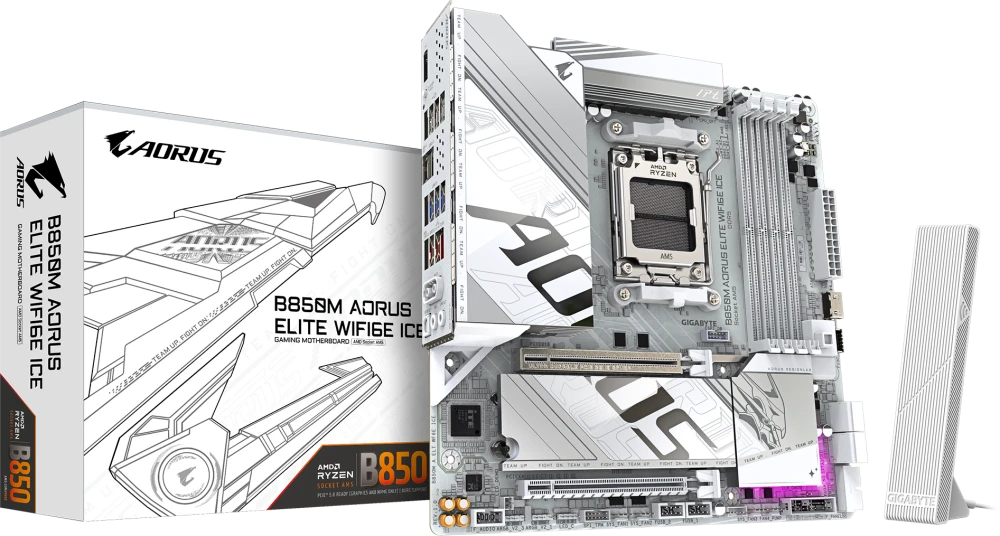 Материнская плата Gigabyte B850M Aorus Elite WiFi6E Ice