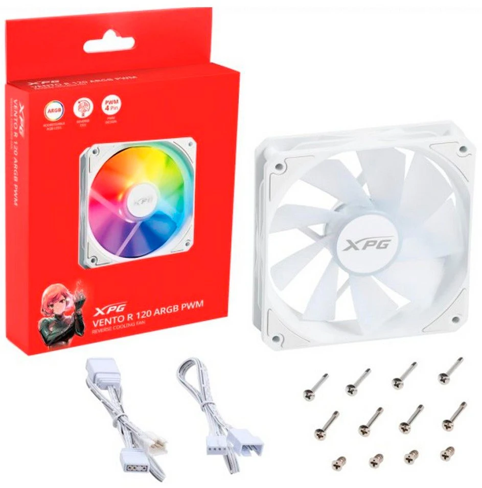 Вентилятор ADATA XPG Vento R 120 ARGB PWM (белый) (VENTOR120ARGBPWM-WHCWW)