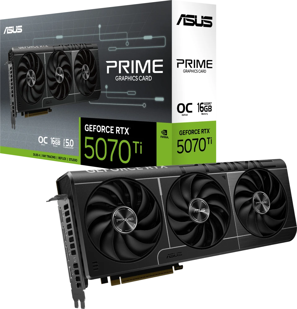 Видеокарта Asus RTX 5070Ti OC Edition (PRIME-RTX5070TI-O16G)