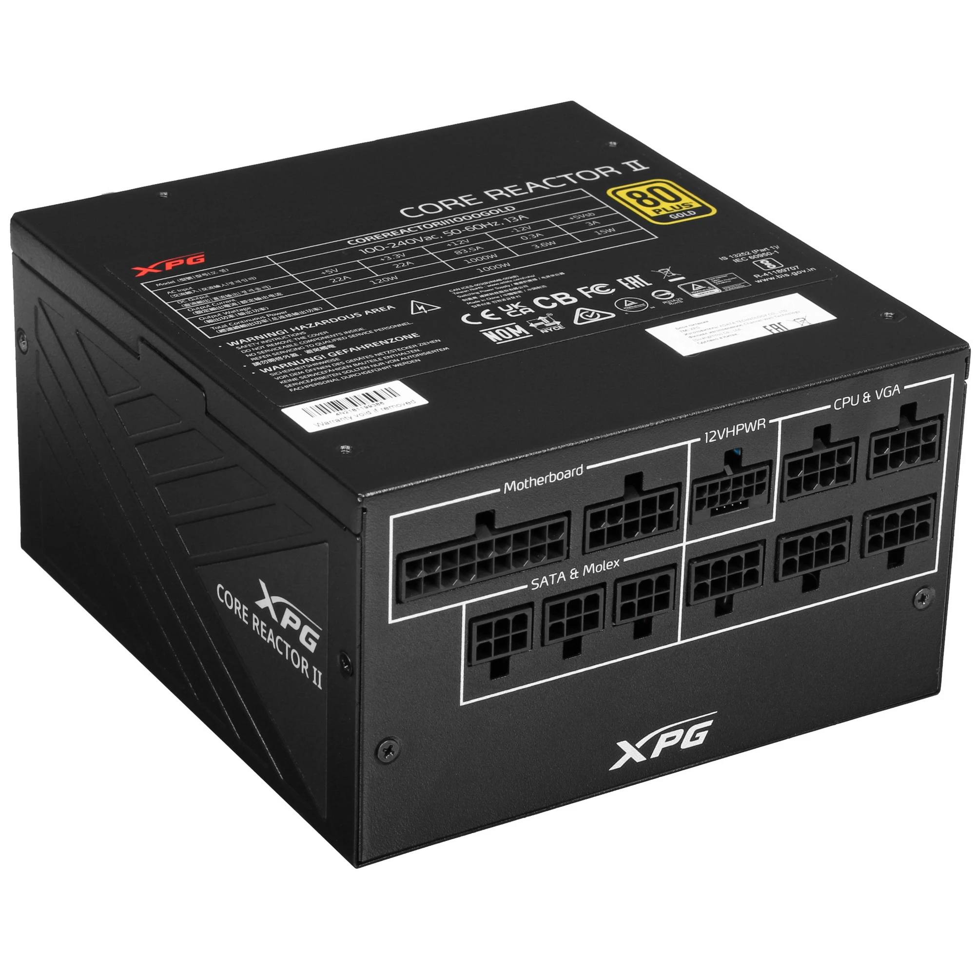 Блок питания 1000W ADATA XPG Core Reactor II 1000W (COREREACTORII1000G-BKCEU)