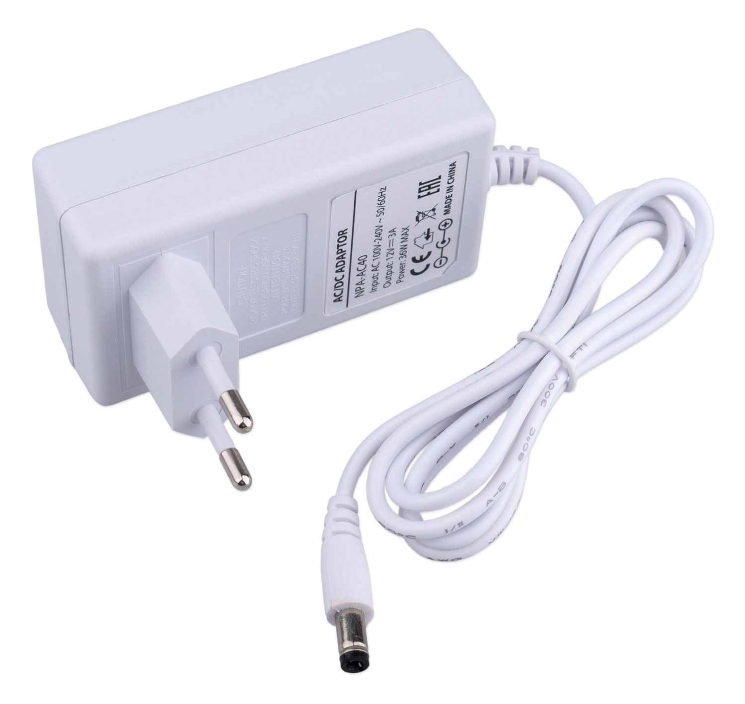 Адаптер питания Gembird NPA-AC40 (12В, 3А, 36Вт, штекер 5.5х2.5мм)