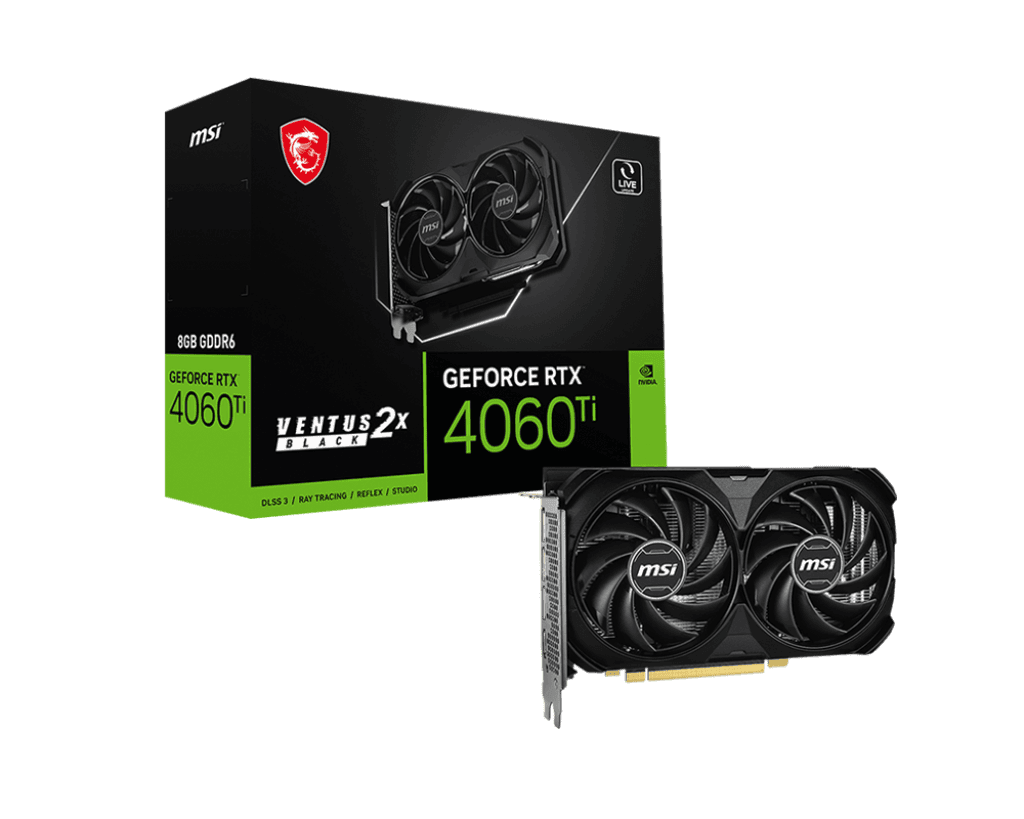 Видеокарта MSI RTX 4060Ti (RTX 4060 Ti 8G Ventus 2X BLACK E1)