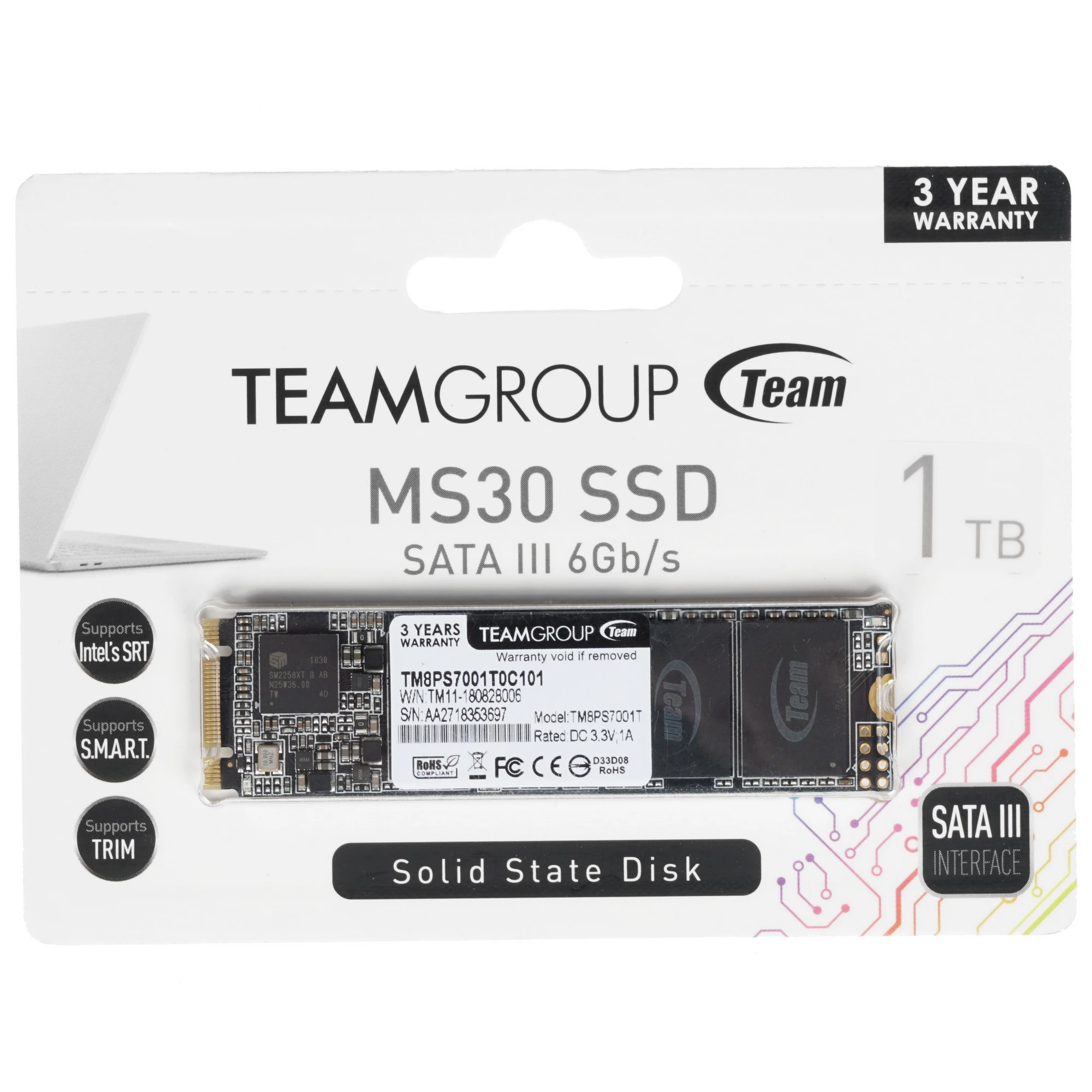 Жесткий диск SSD 1Tb Team MS30 (TM8PS7001T0C101)