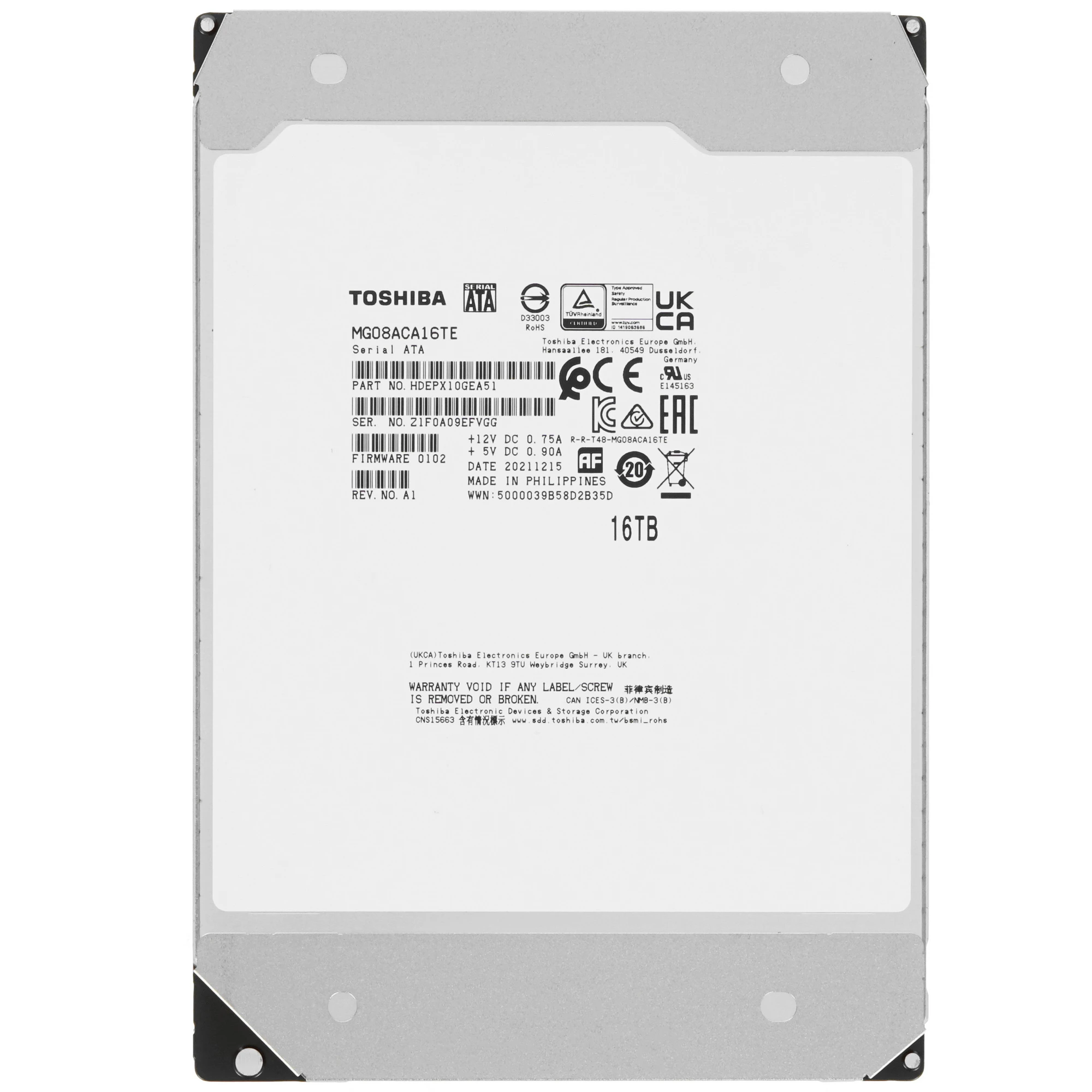 Жесткий диск 16Tb Toshiba MG08 (MG08ACA16TE)