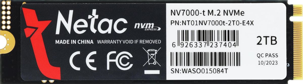 Жесткий диск SSD 2Tb Netac NV7000-t (NT01NV7000T-2T0-E4X)