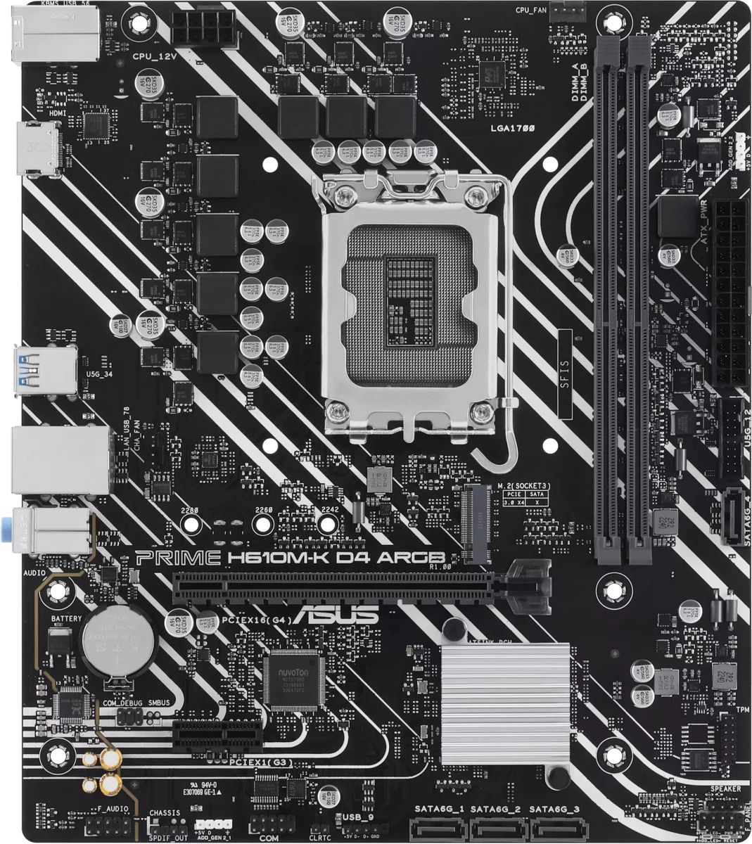 Материнская плата Asus Prime H610M-K D4 ARGB