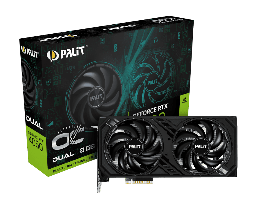 Видеокарта Palit RTX 4060 Dual OC 8G (NE64060T19P1-1070D)