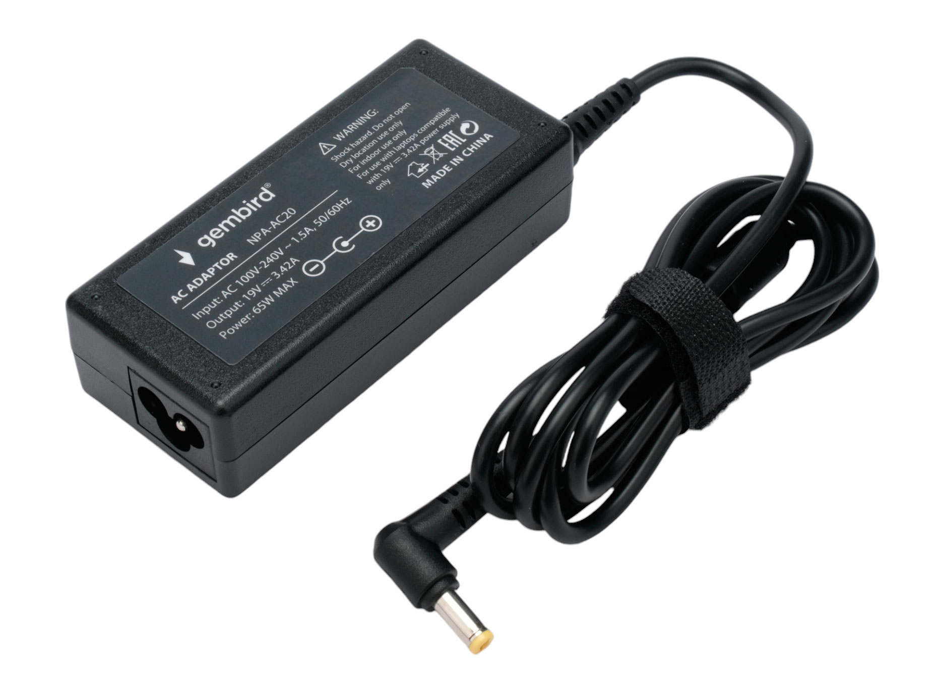 Блок питания для ноутбуков Gembird NPA-AC20 (для ноутбуков Acer  19В/3,42А, 65Вт, штекер 5,5х1,7мм)