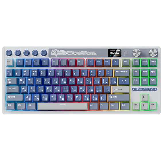 Клавиатура Royal Kludge M87 RGB Ocean Blue (RK Cream)