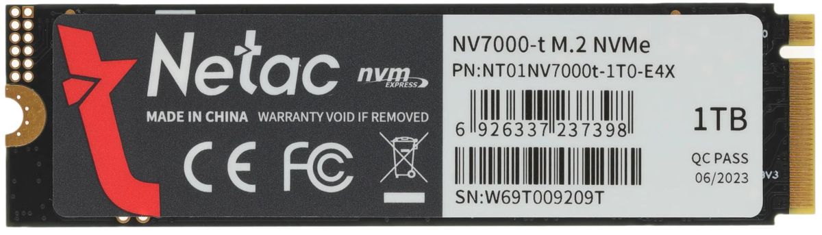 Жесткий диск SSD 1Tb Netac NV7000-t (NT01NV7000t-1T0-E4X)