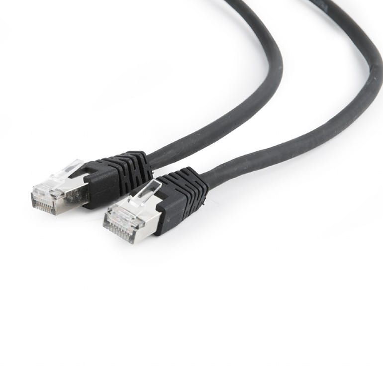 Патч-корд Cablexpert PP6A-LSZHCU-BK-1.5M (6A, CU,  двойное экранирование)