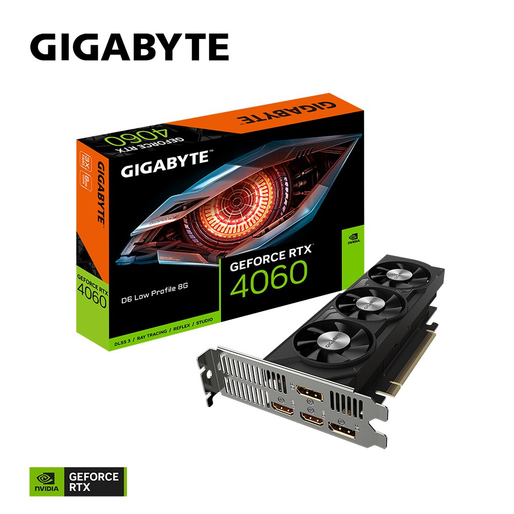 Видеокарта Gigabyte RTX 4060 D6 Low Profile 8G (GV-N4060D6-8GL)