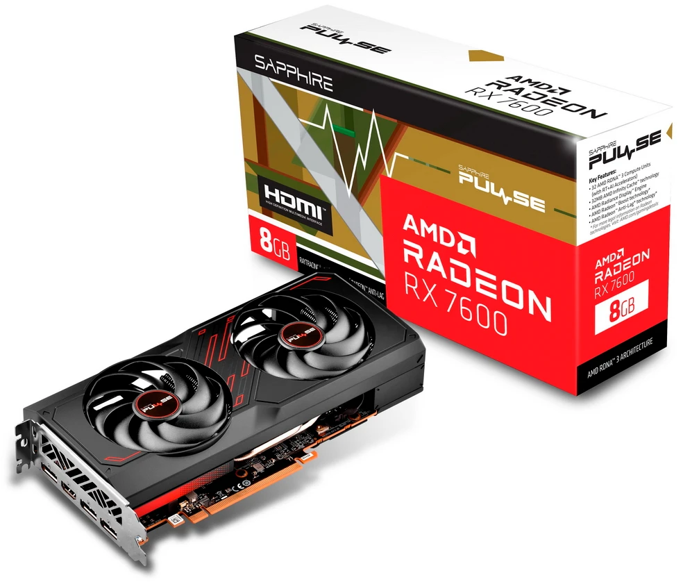 Видеокарта Sapphire RX 7600 Pulse 8G (11324-01-20G)