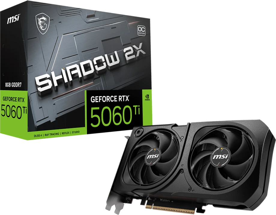 Видеокарта MSI RTX 5060Ti (RTX 5060 Ti 8G Shadow 2X OC Plus)