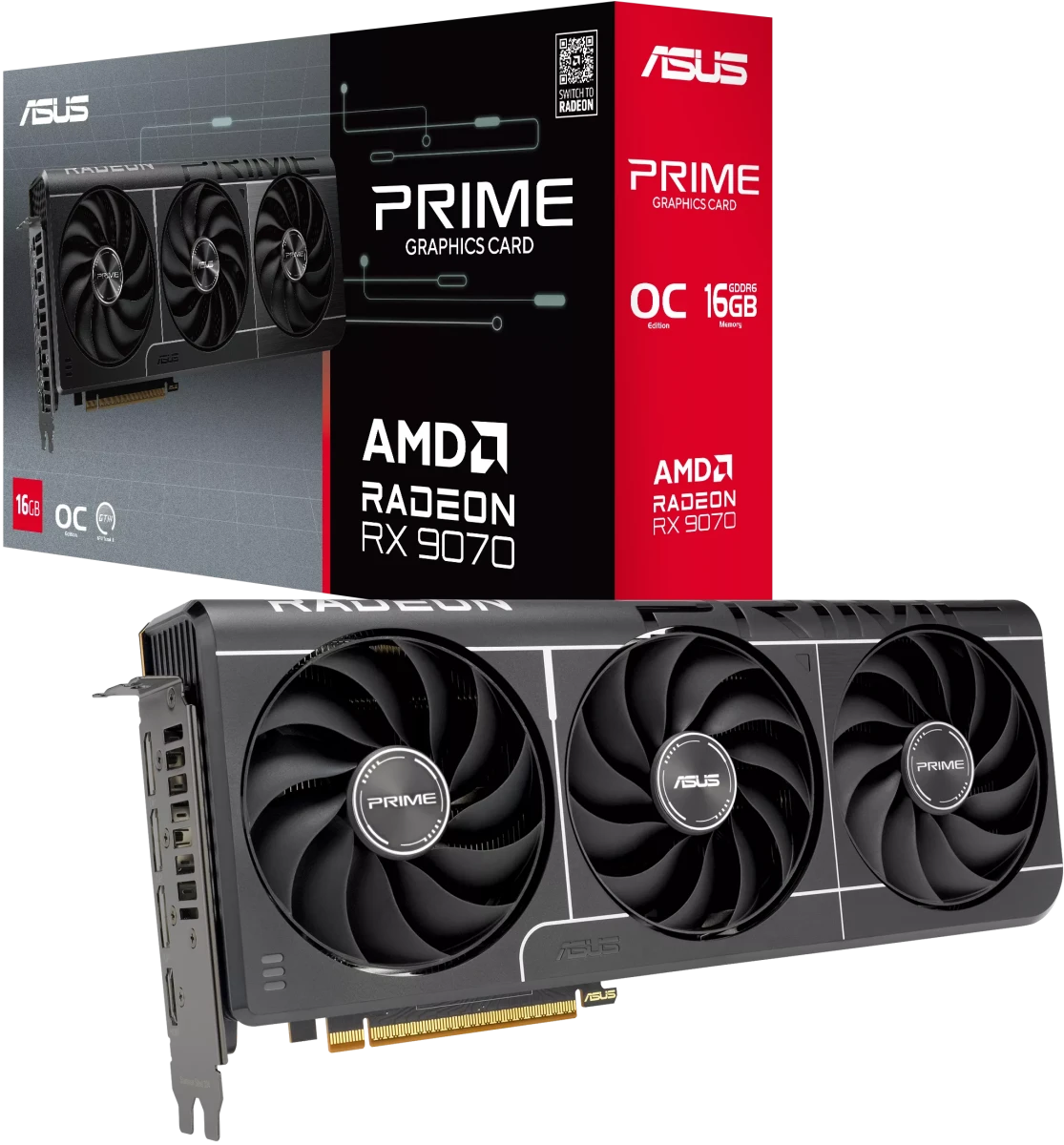 Видеокарта Asus RX 9070 OC Edition 16GB (PRIME-RX9070-O16G-EVO)