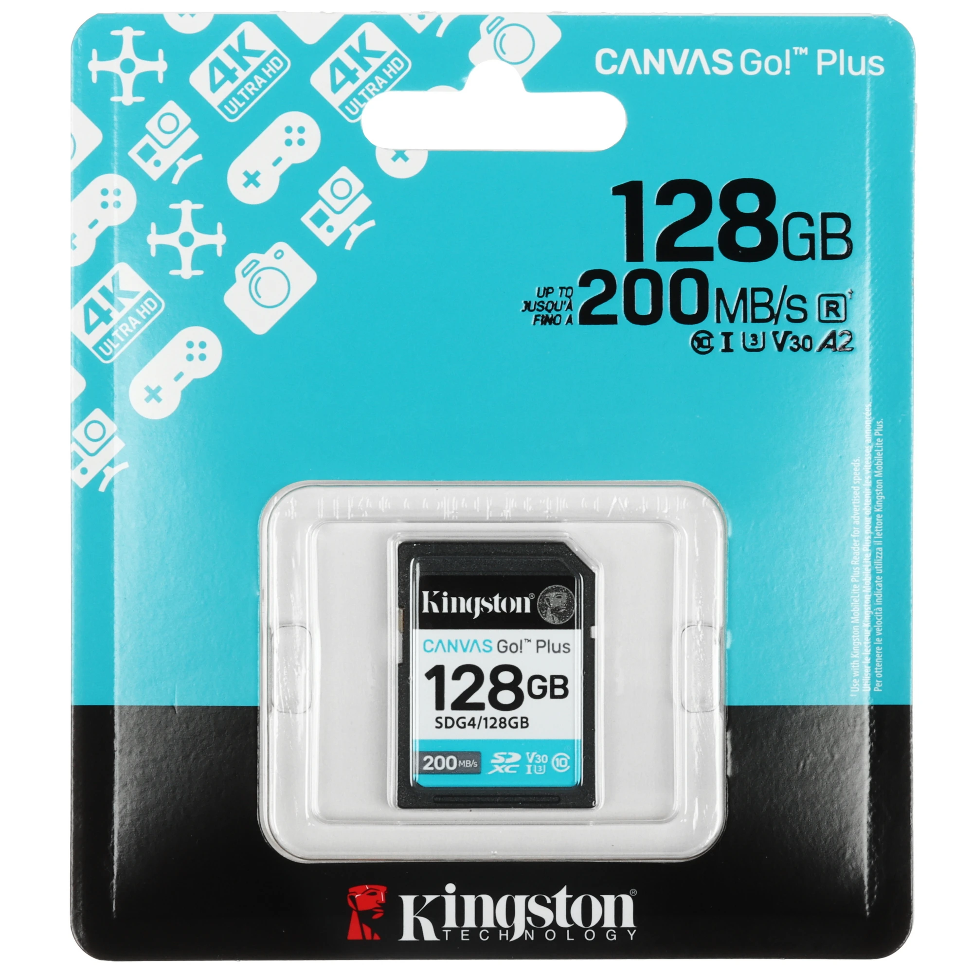 Карта памяти 128Gb Kingston Canvas Go! Plus (SDG4/128GB)