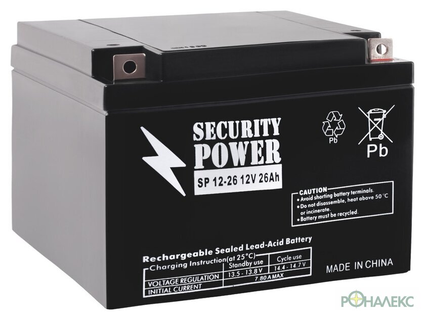 Аккумулятор для ИБП Security Power SP 12-26 (12В/26 А·ч) - фото