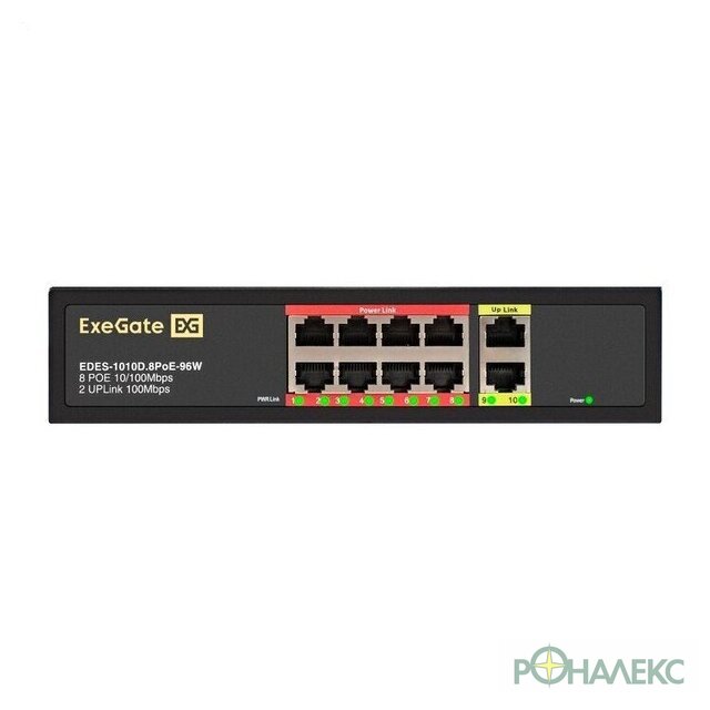 Неуправляемый коммутатор ExeGate EDES-1010D.8PoE-96W - фото3