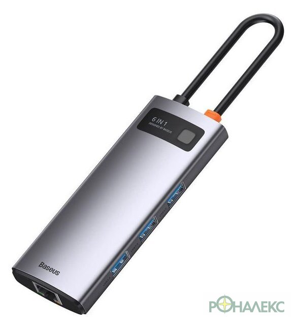 Док-станция Baseus Metal Gleam Series 6-in-1 Multifunctional USB Type C CAHUB-CW0G - фото4