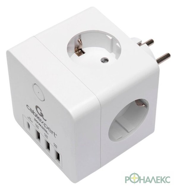 Сетевой фильтр Cablexpert CUBE-4-CU3-W - фото