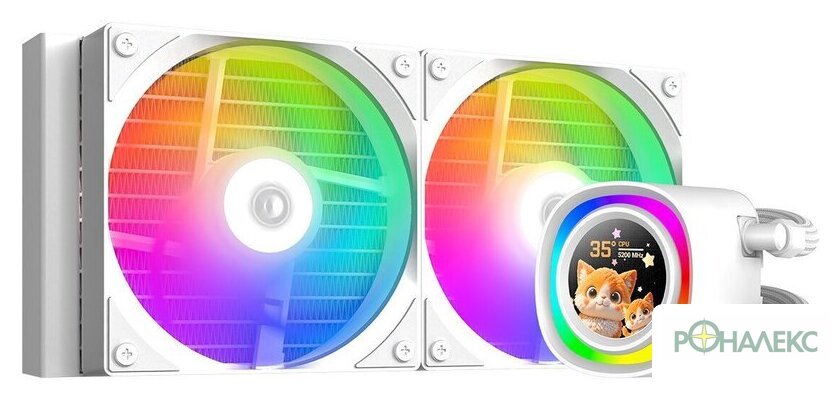 Система жидкостного охлаждения для процессора ID-Cooling FX240 LCD White - фото