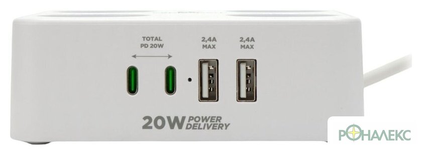 Сетевой фильтр Cablexpert PLT-4-C2U2-W-3 - фото2