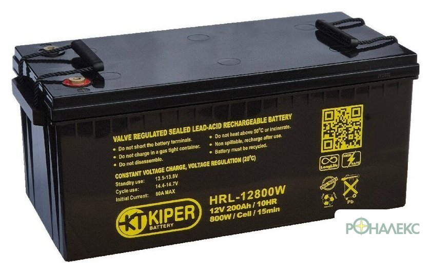 Аккумулятор для ИБП Kiper HRL-12800W (12В/200 А·ч) - фото