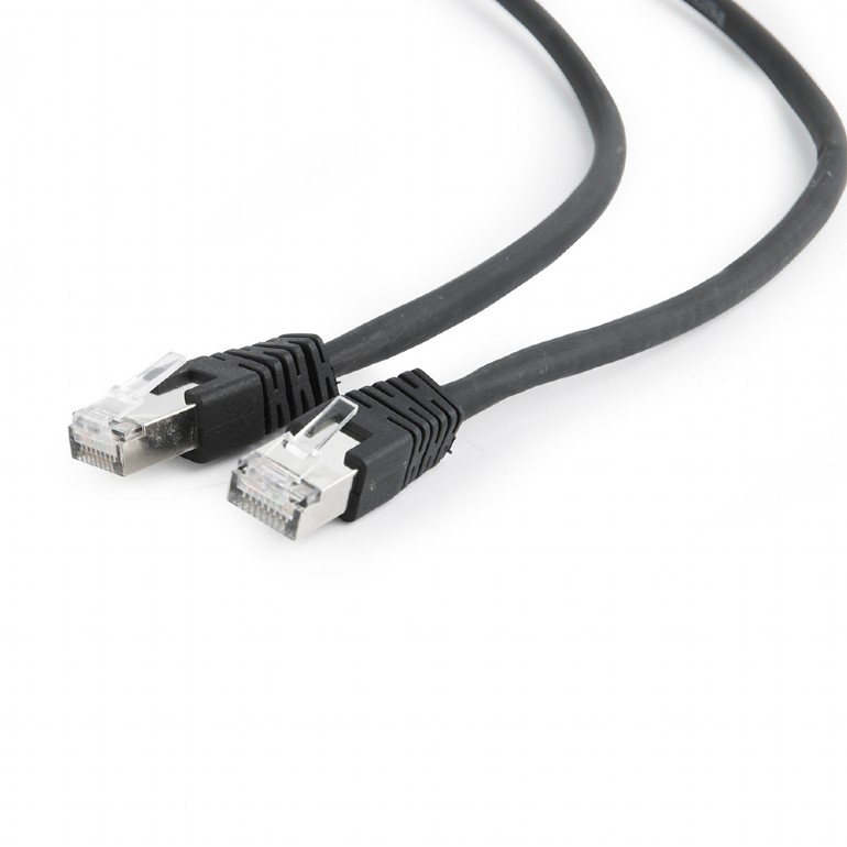 Патч-корд Cablexpert PP6A-LSZHCU-BK-1M (6A, CU, black, двойное экранирование) 1м- фото