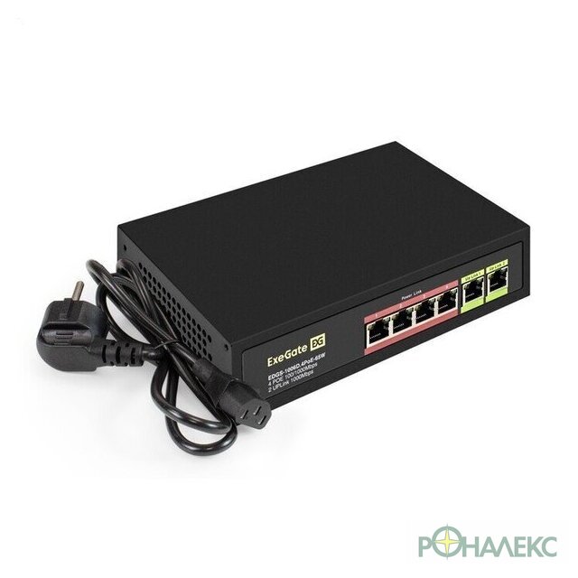 Неуправляемый коммутатор ExeGate EDGS-1006D.4PoE-65W - фото2