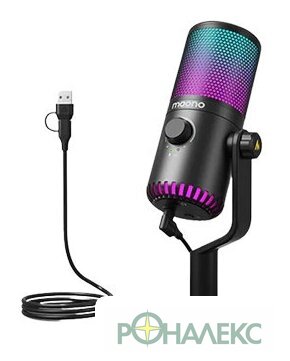 Проводной микрофон Maono DM30 RGB (черный) - фото