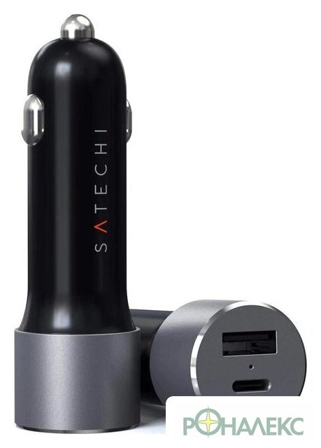 Автомобильное зарядное Satechi 72W Type-C PD Car Charger (серый космос) - фото3