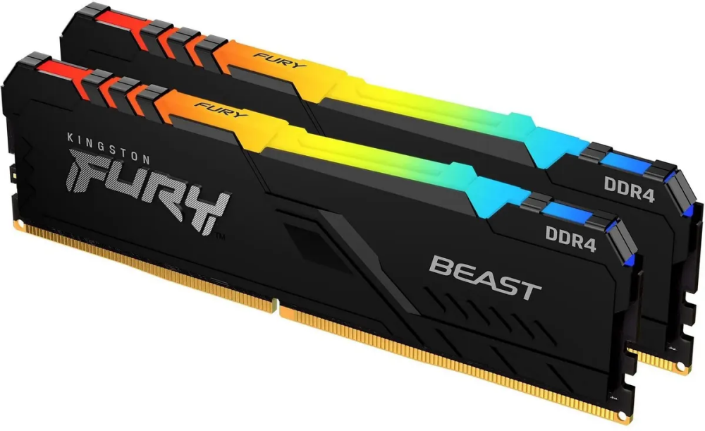 Модуль памяти 32Gb (2*16Gb) Kingston FURY Beast Black RGB (KF426C16BB12AK2/32)- фото