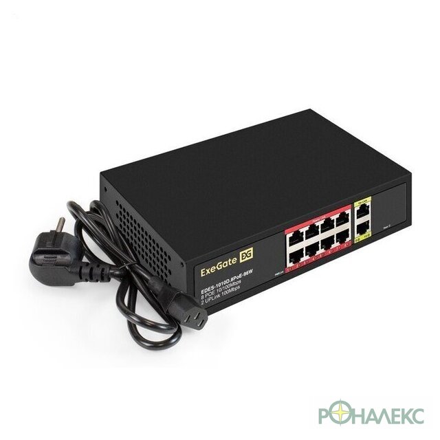 Неуправляемый коммутатор ExeGate EDES-1010D.8PoE-96W - фото2