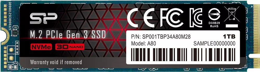 Жесткий диск SSD 1Tb Silicon-Power P34A80 (SP001TBP34A80M28)