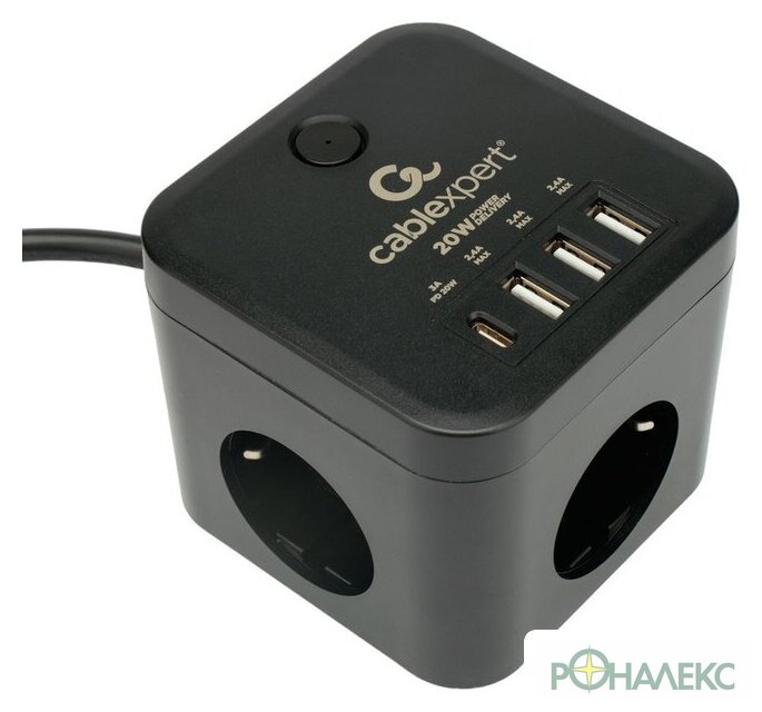 Сетевой фильтр Cablexpert CUBE-3-CU3-B-1.5 - фото