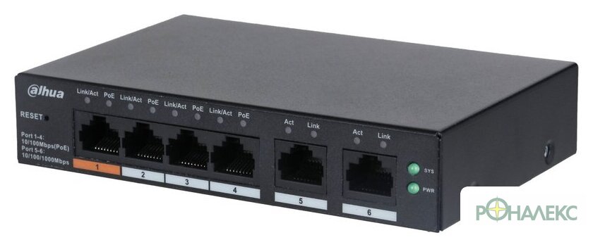 Настраиваемый коммутатор Dahua CS4006-4ET-60 - фото