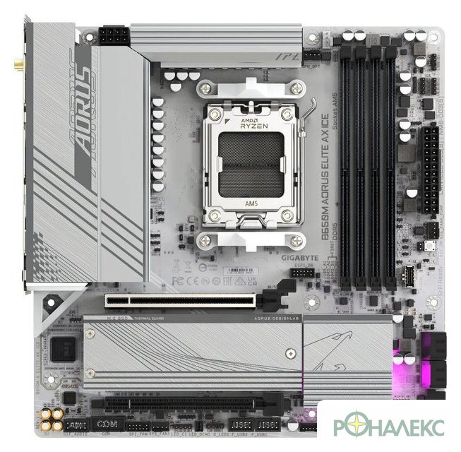 Материнская плата Gigabyte B650M Aorus Elite AX Ice - фото