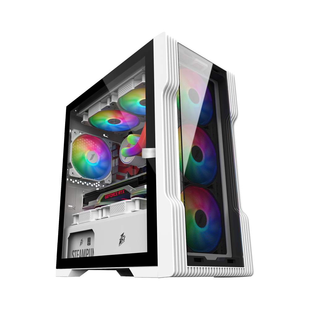 Корпус 1stPlayer Trilobite T3-G (белый) (T3-G-WH-4F1-W)