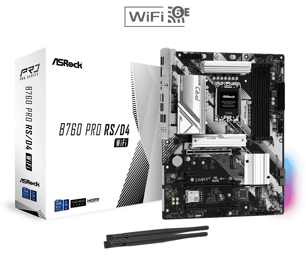Материнская плата ASRock B760 PRO RS/D4 WIFI