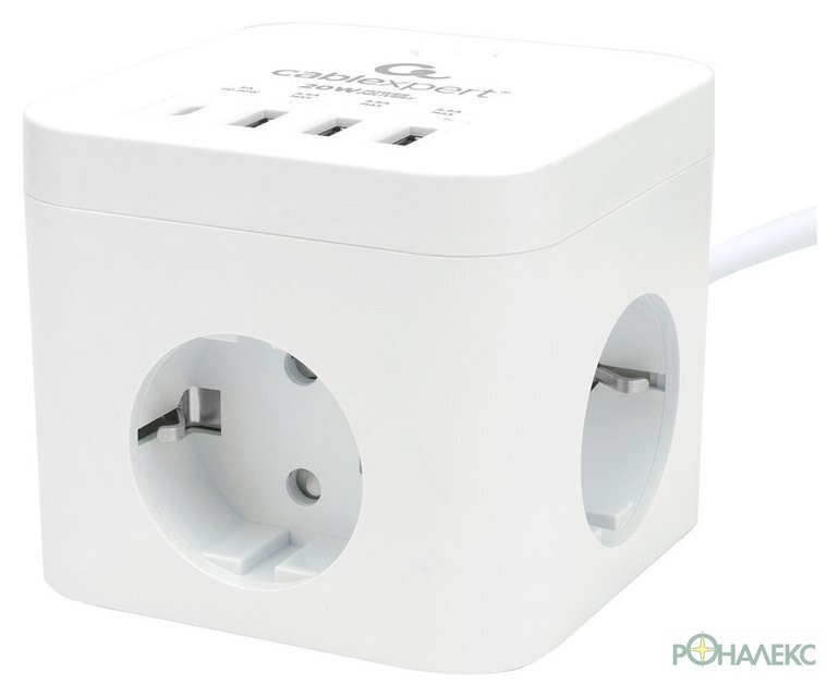 Сетевой фильтр Cablexpert CUBE-3-CU3-W-1.5 - фото