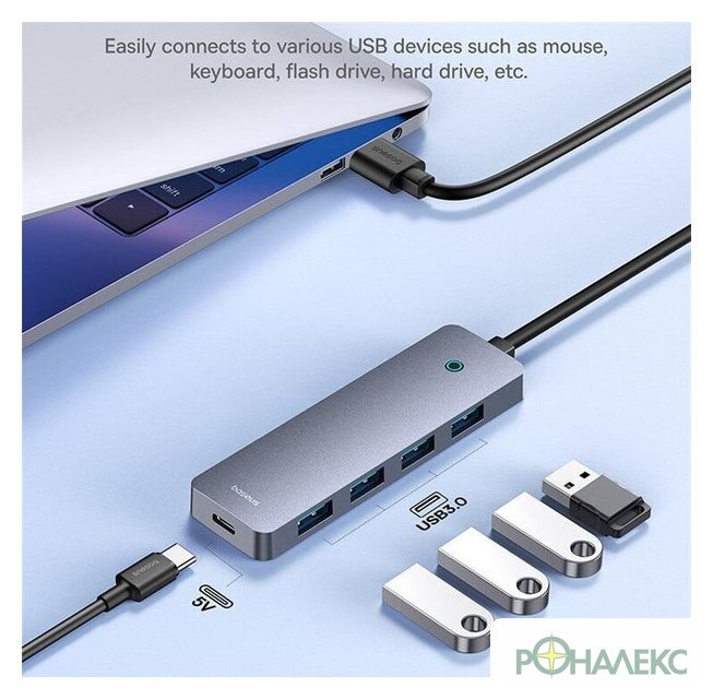 USB-хаб Baseus UltraJoy Series 4-Port Hub B0005280B811-01 - фото4