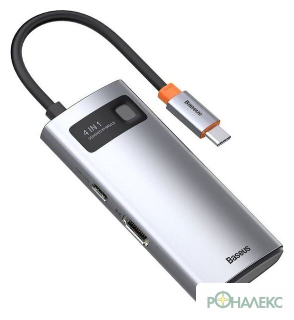 Док-станция Baseus Metal Gleam Series 4 in 1 Multifunctional Type-C CAHUB-CY0G - фото