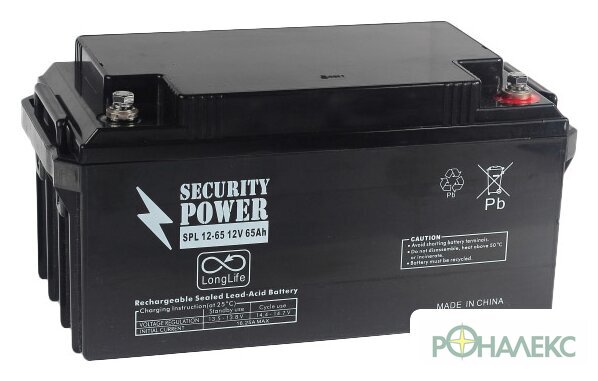 Аккумулятор для ИБП Security Power SPL 12-65 (12В/65 А·ч) - фото